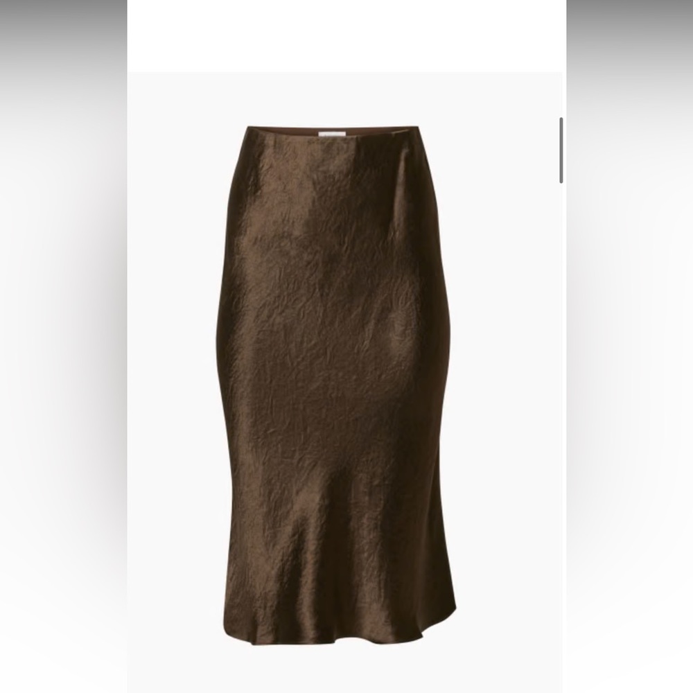 Aritzia Babaton Silk Skirt - Coffee Brown - size 6